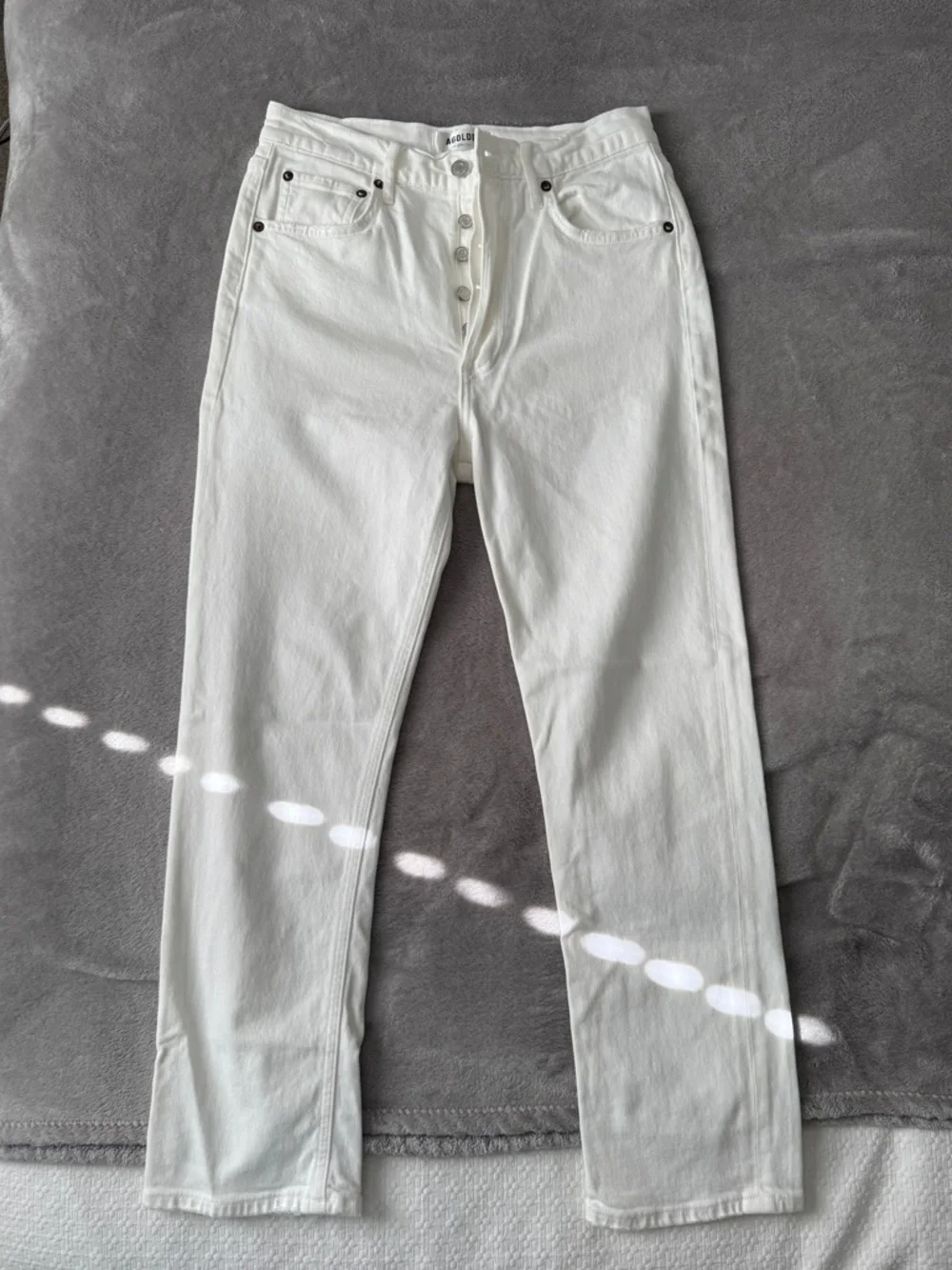 Agolde Riley Crop High Rise Button Fly Jeans - Picture 4 of 4